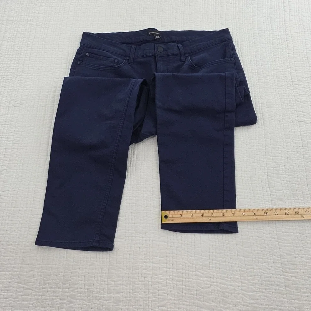 Banana Republic Core Pants Men's 36x30 Navy Blue 5 Pocket Design Stretch Comfort - Picture 12 of 15